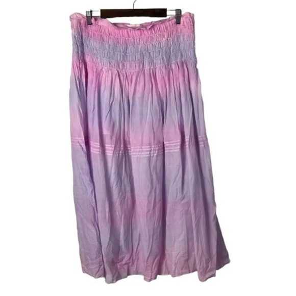 Johnny Was Pink Tie Dye Charlotte Midi Skirt L - Picture 2 of 7